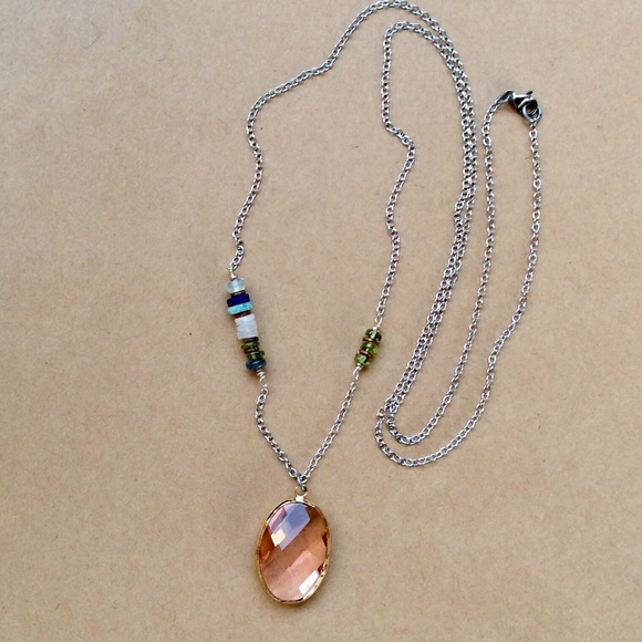 Handcrafted Sundance charm Silver Multi Gemstones Necklace 30”L new - Picture 14 of 16